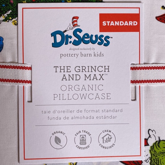 Pottery Barn Kids Dr. Seuss’s The Grinch & Max Organic Standard Pillowcase 🎄🎁 - Picture 7 of 16